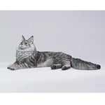 LIEJI, Silver Tiger Maine Coon, Static Expertly Hand-Painted Lifelike, 1/6 Scale Animal Figurine