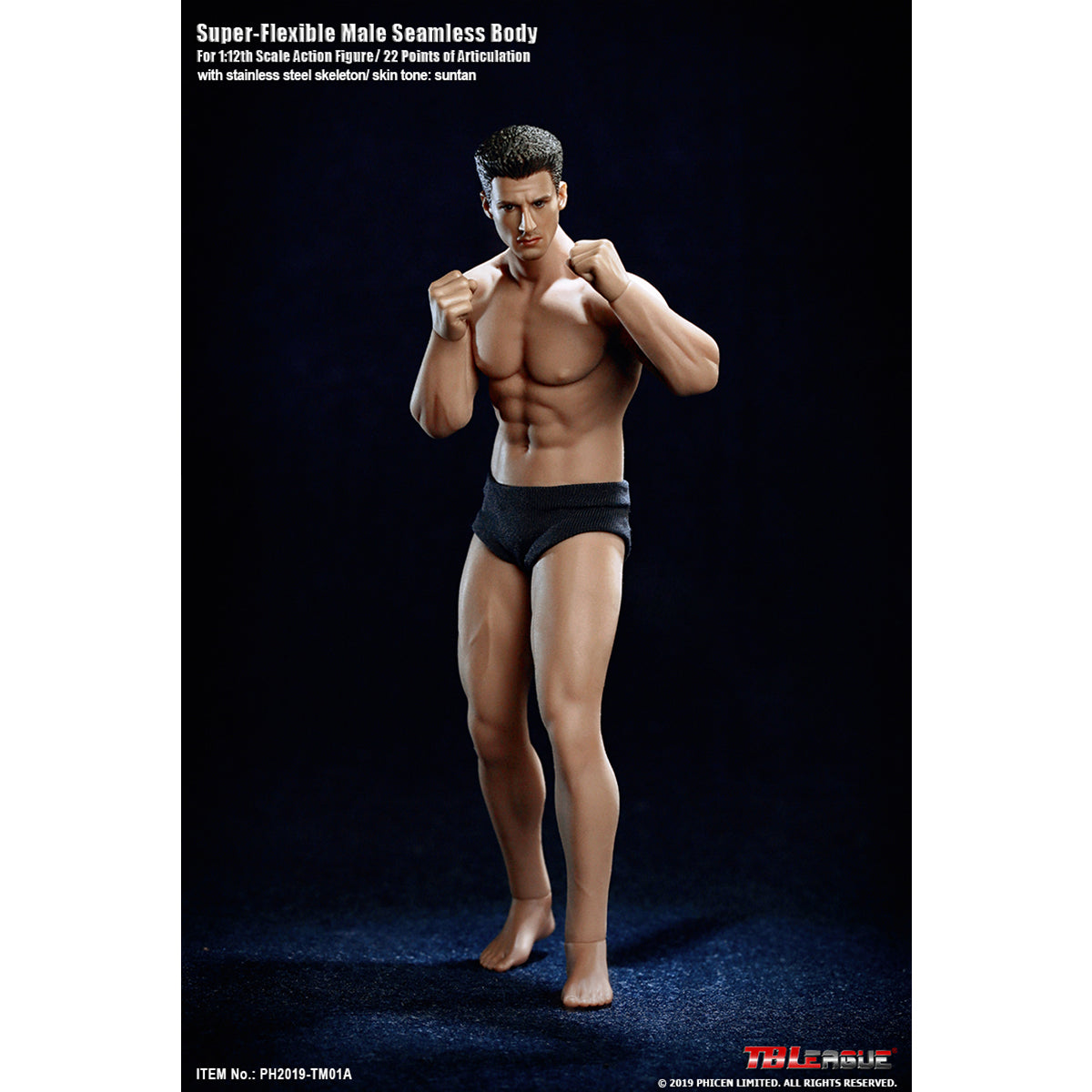 TBLeague, Seamless Muscular Male Body Suntan-Skin with Head Sculpt, Action Figures Body