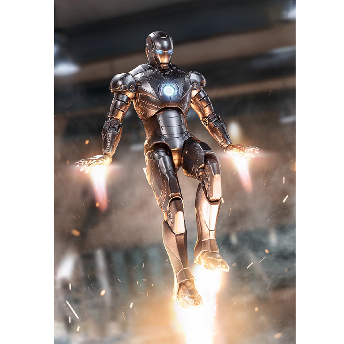 Figurine de collection ZD Toys série anniversaire : Iron Man MK2, édition illuminée, hauteur 18 cm