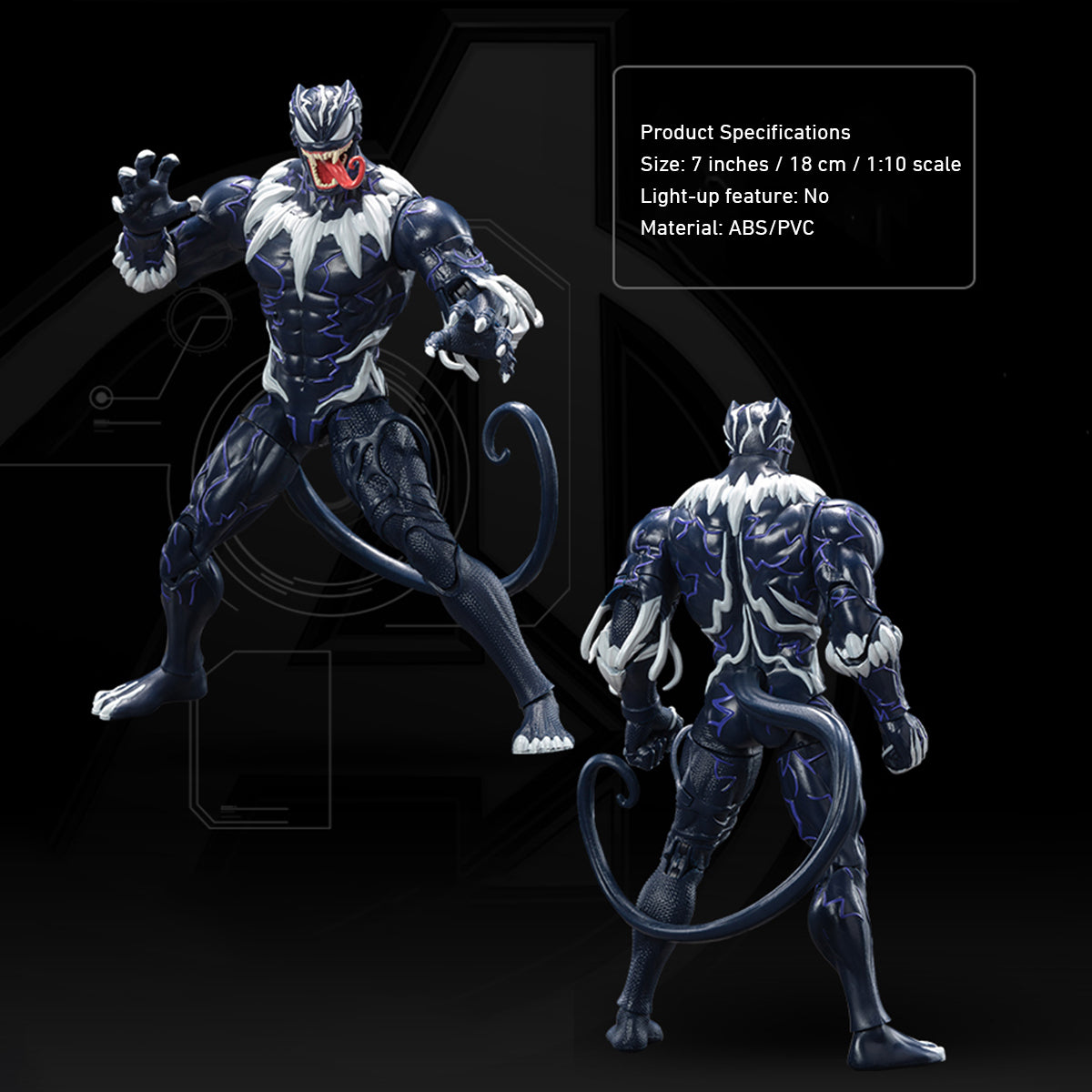 Only Shipped to the US) ZD Toys 1/10 Venomized Black Panther Action F