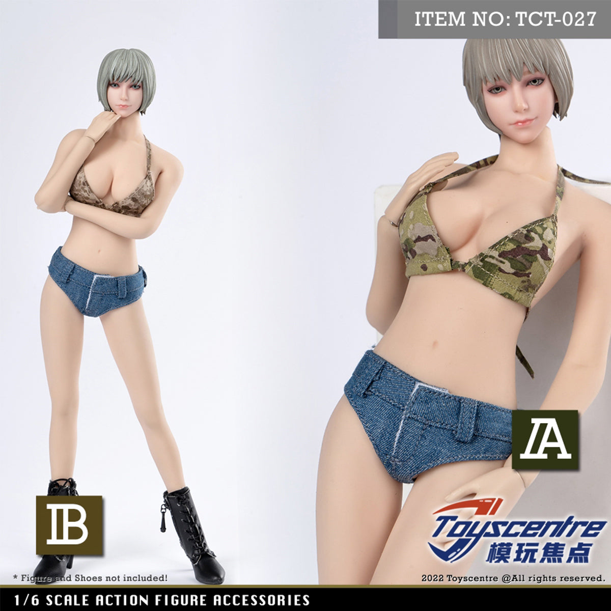 Toyscentre, Women's Tank Top + Briefs Set, Doll Clothes Accessory for 12-inches Action Figurine