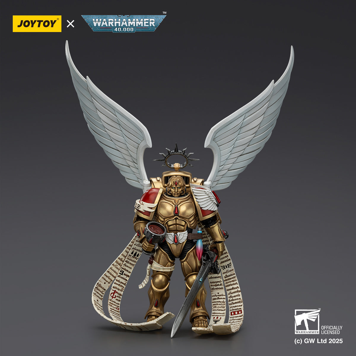 JOYTOY Dark Angels Deathwing Knight With Power Sword Storm & The Sanguinor with Encarmine Broadsword 1/18 Scale Action Figure