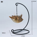 JXK Cat Angel Statue JXK383 Winged Feline Figure with Metal Stand Realistic Animal Collectible for Home Office Desk Decor