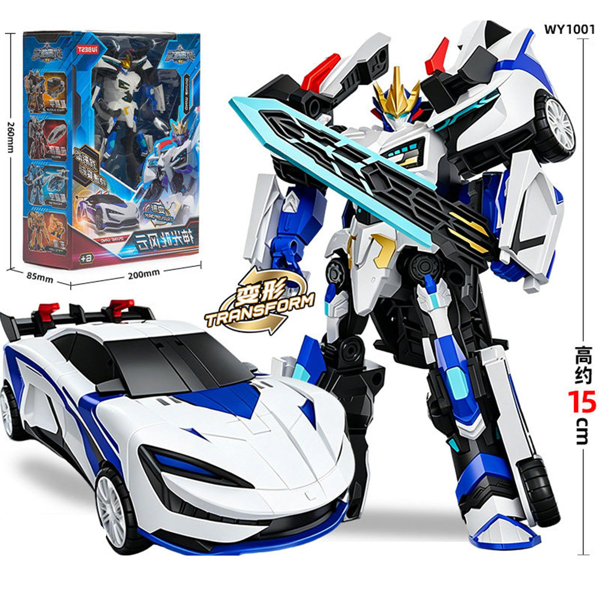 iUBEST Glory Alliance QINGFEI & LEIJIZHI & MACHIAPTER & MYSTICLOCK & EPSILON & PRINCE GLADOUS & DIVINE-WIND Equipped with weapons and two forms Transfor Mech Robot Model Vehicle