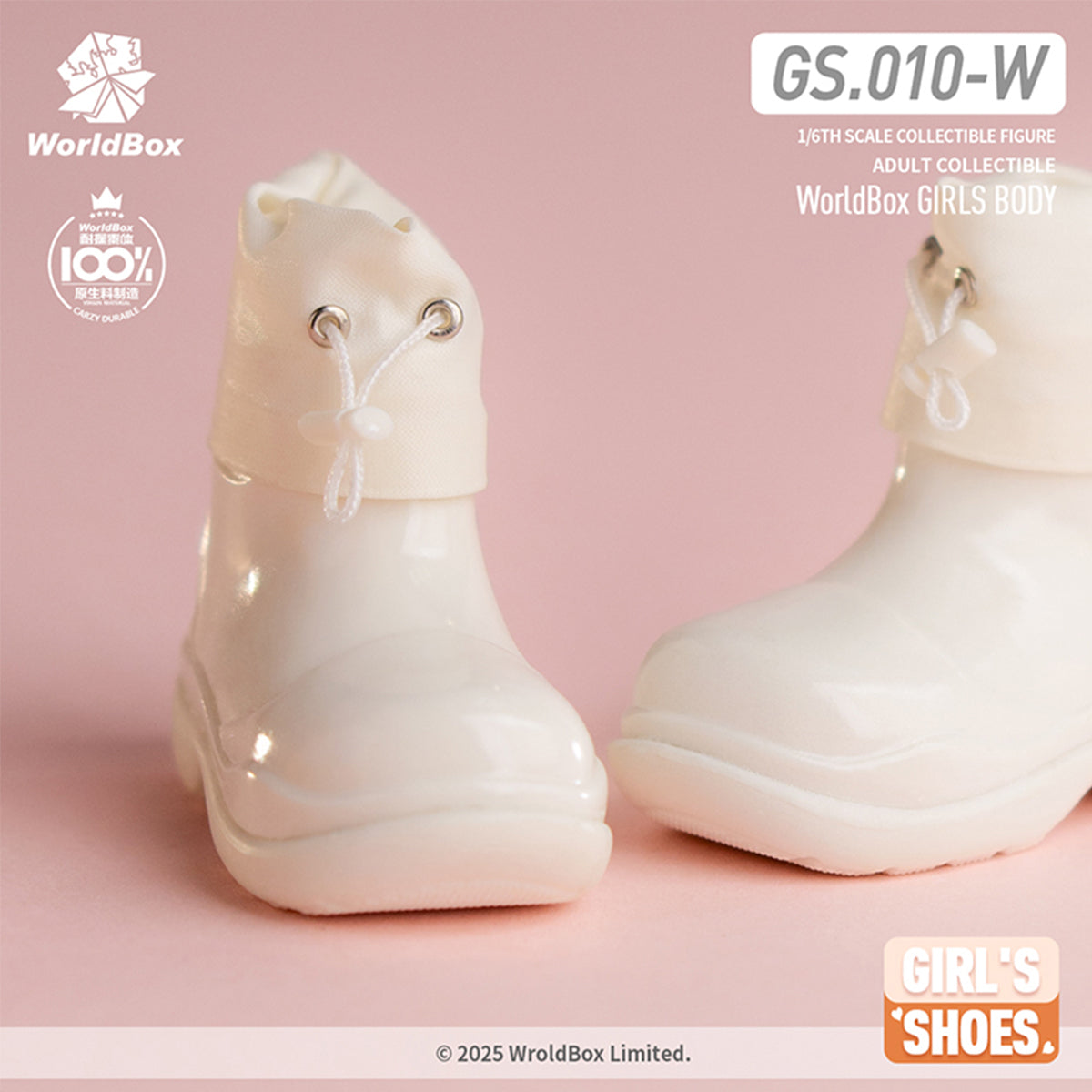 Worldbox Fashion Drawstring Rain Boots Doll Accessory 1/6 Scale Fit Action Figure