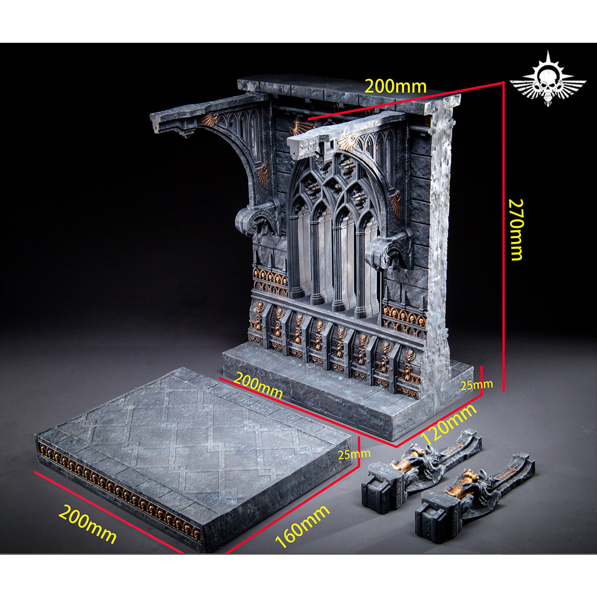 Xinglan Workshop, Steel Casting Double-sided Temple Corridor, Scene Base for Action Figurine