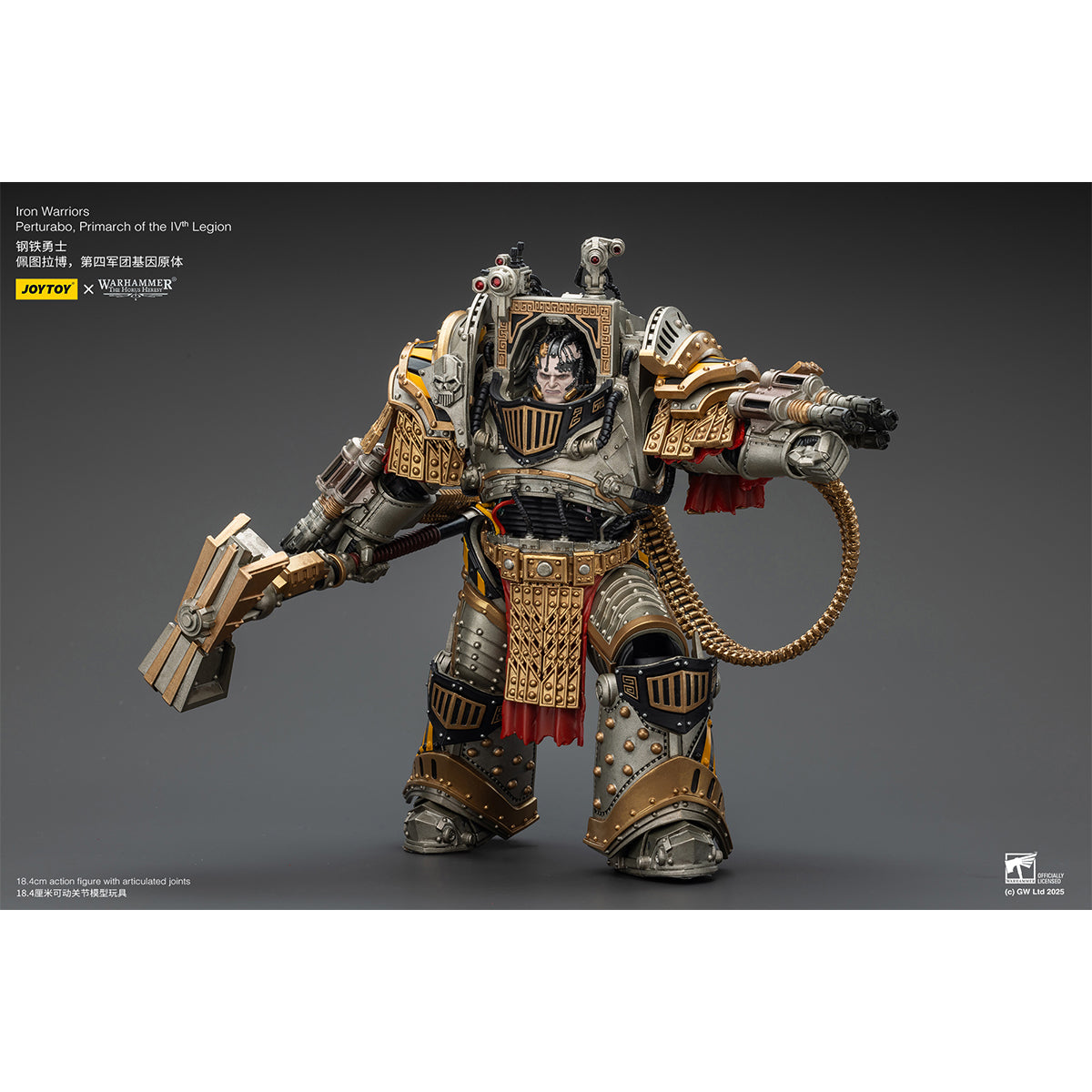 JOYTOY Iron Warriors Perturabo Primarch of the lVth Legion JT01819 Warhammer 1/18 Action Figure
