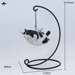 JXK Cat Angel Statue JXK383 Winged Feline Figure with Metal Stand Realistic Animal Collectible for Home Office Desk Decor