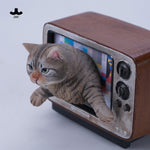 JXK Channel Cat Static Expertly Hand-Painted Lifelike Animal Figurine