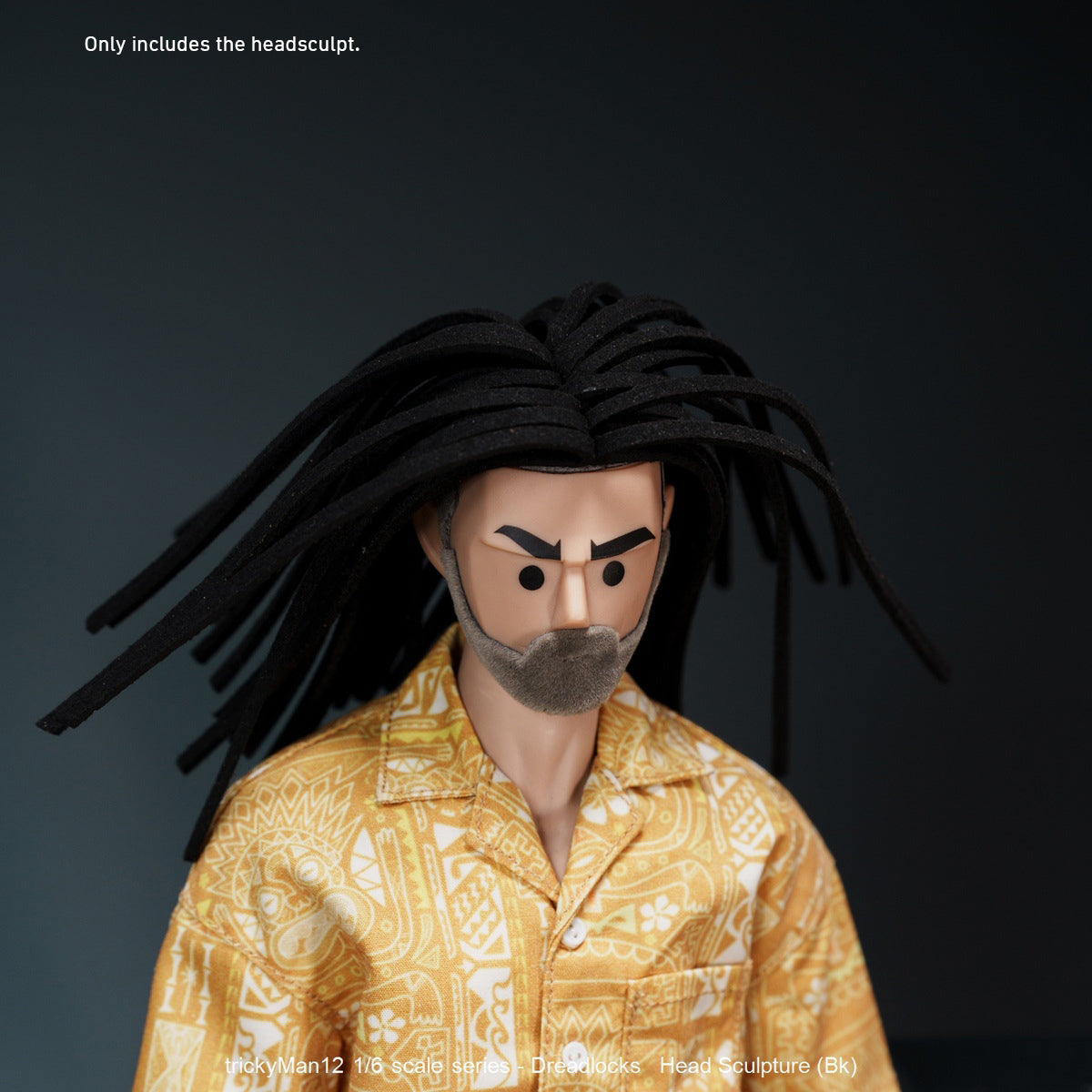 TrickyMan12 Dreadlocks Male Head Sculpt Black Hair FB-10083-1 Brown Ha