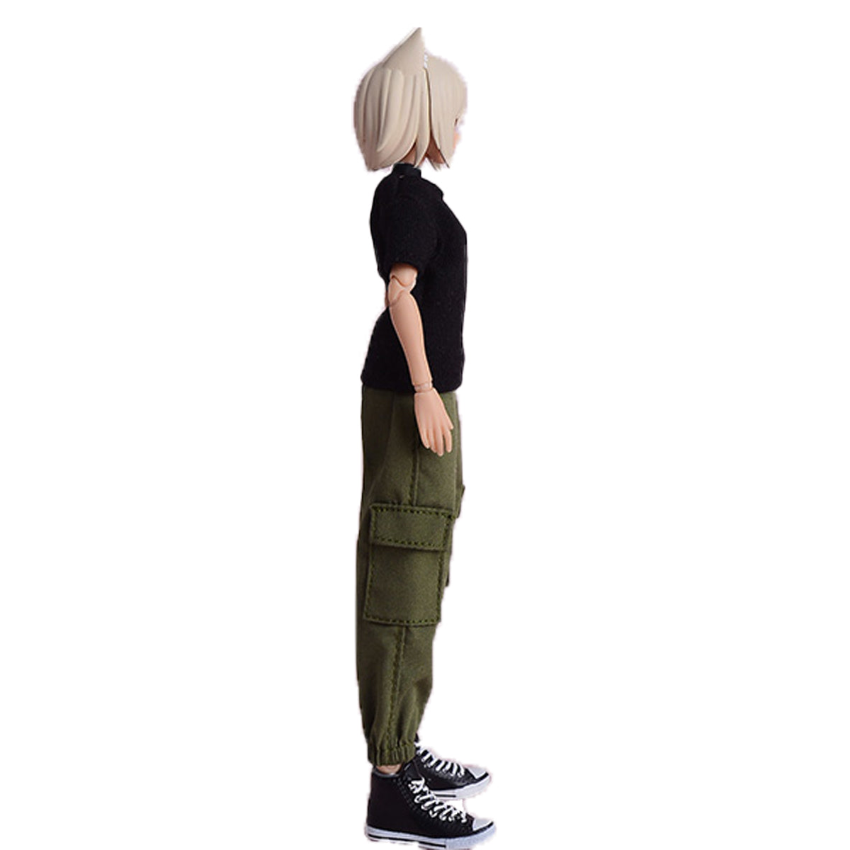 Vêtements de poupée ATStory : T-shirt noir à manches longues et courtes pour figurine de 15 cm