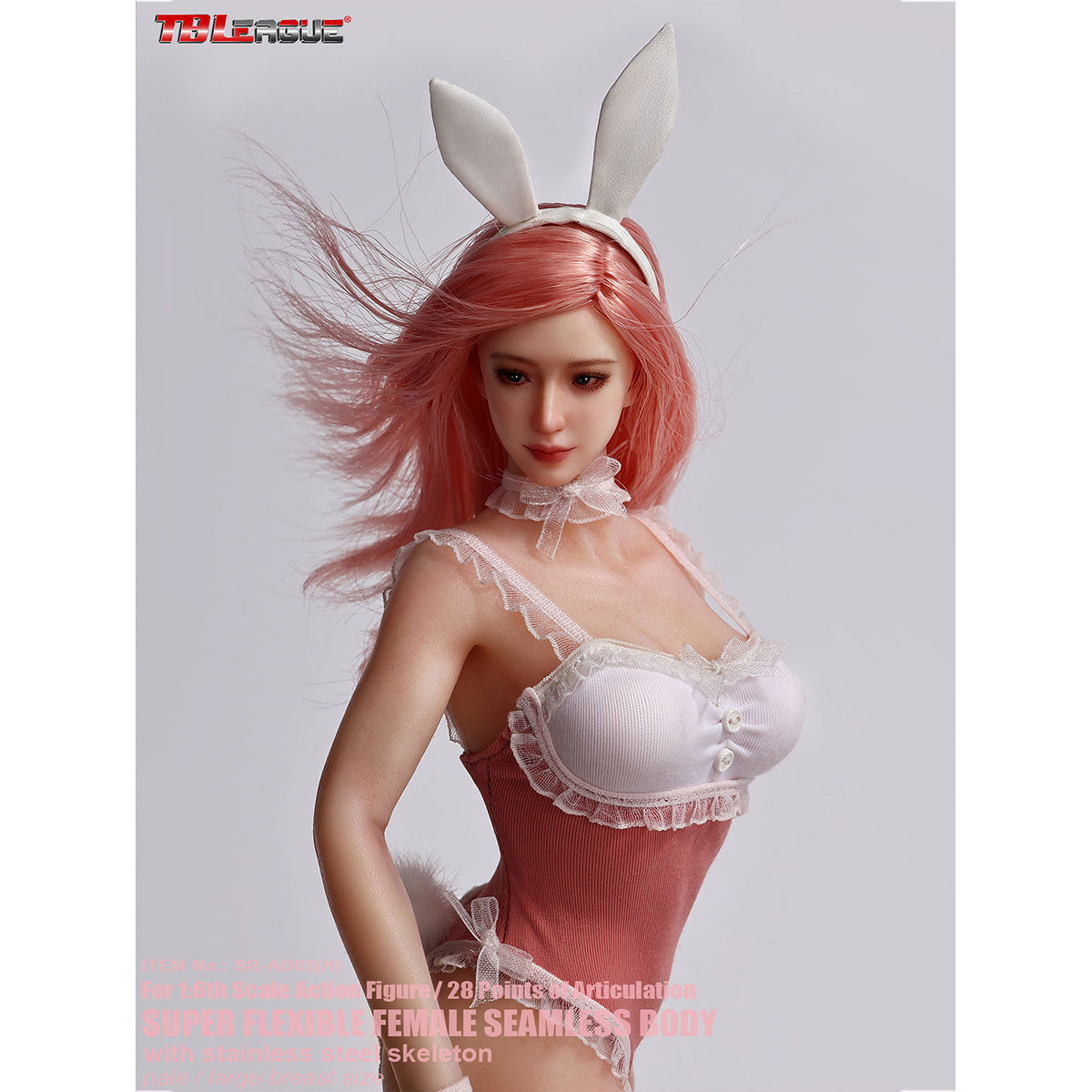 TBLeague 1/6 Scale Platinum-Grade Silicone Collectible Series Bunny Girl Detachable Legs Pale-skin Seamless Female Body