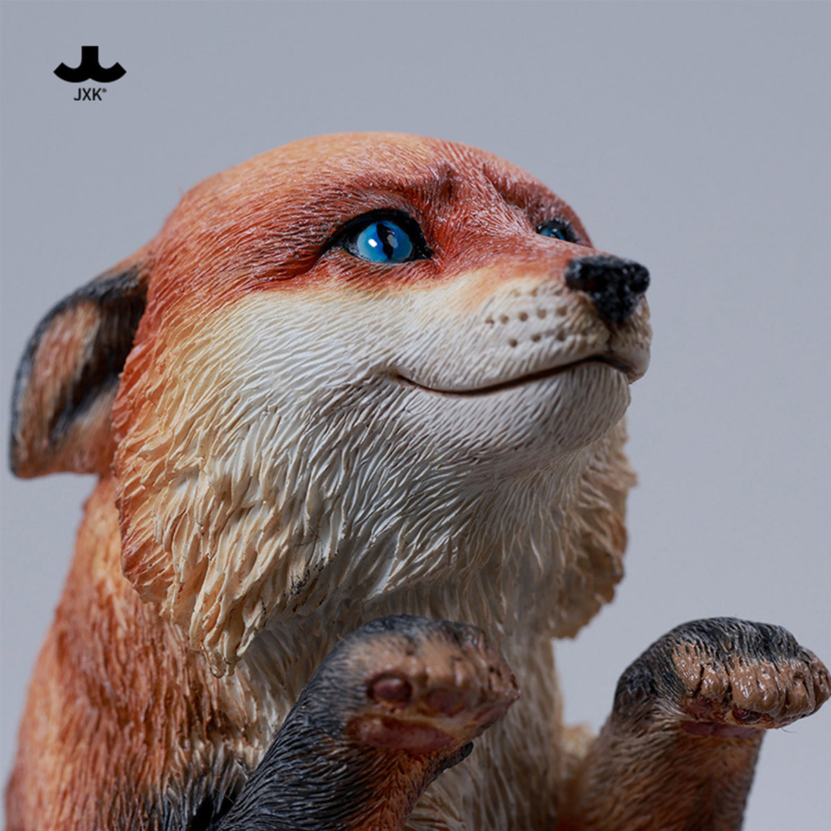 JXK Fluffy Fox Static Expertly Hand-Painted Lifelike Animal Figurine