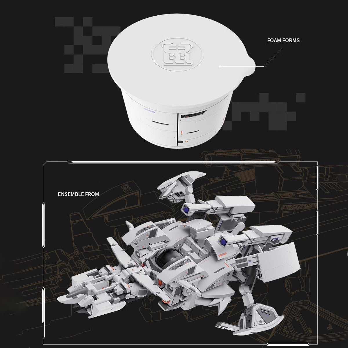 Loong Spirit Hidden Beast Face Zodiac Mecha Rat Instant Noodle Assembly Model Kits