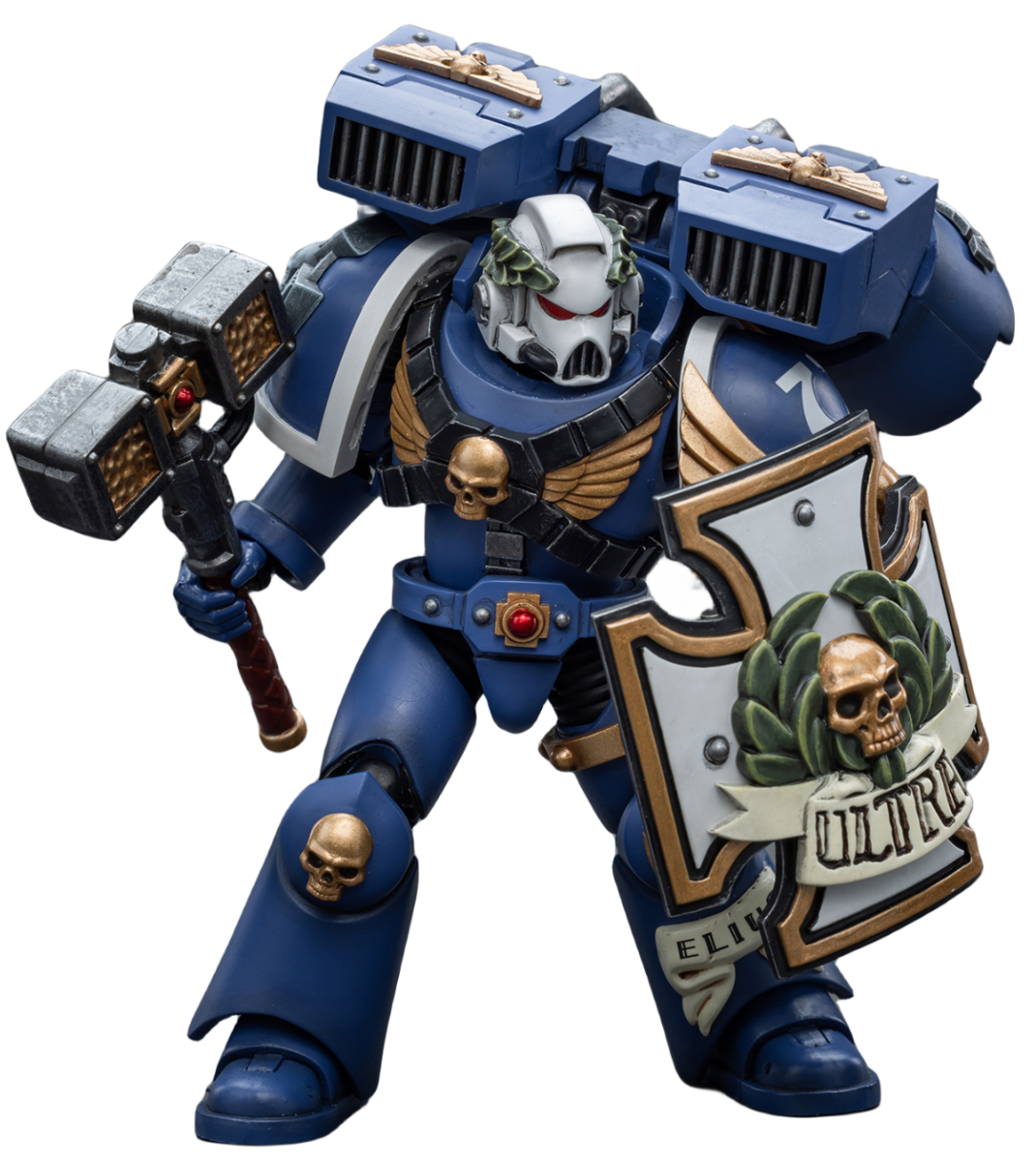 HiPlay JoyToy Warhammer 40K Collectible Figure: Ultramarine Vanguard Veteran with Thunder Hammer and Storm Shield 1:18 Scale Action Figures (Thunder Hammer and Storm Shield JT8032)