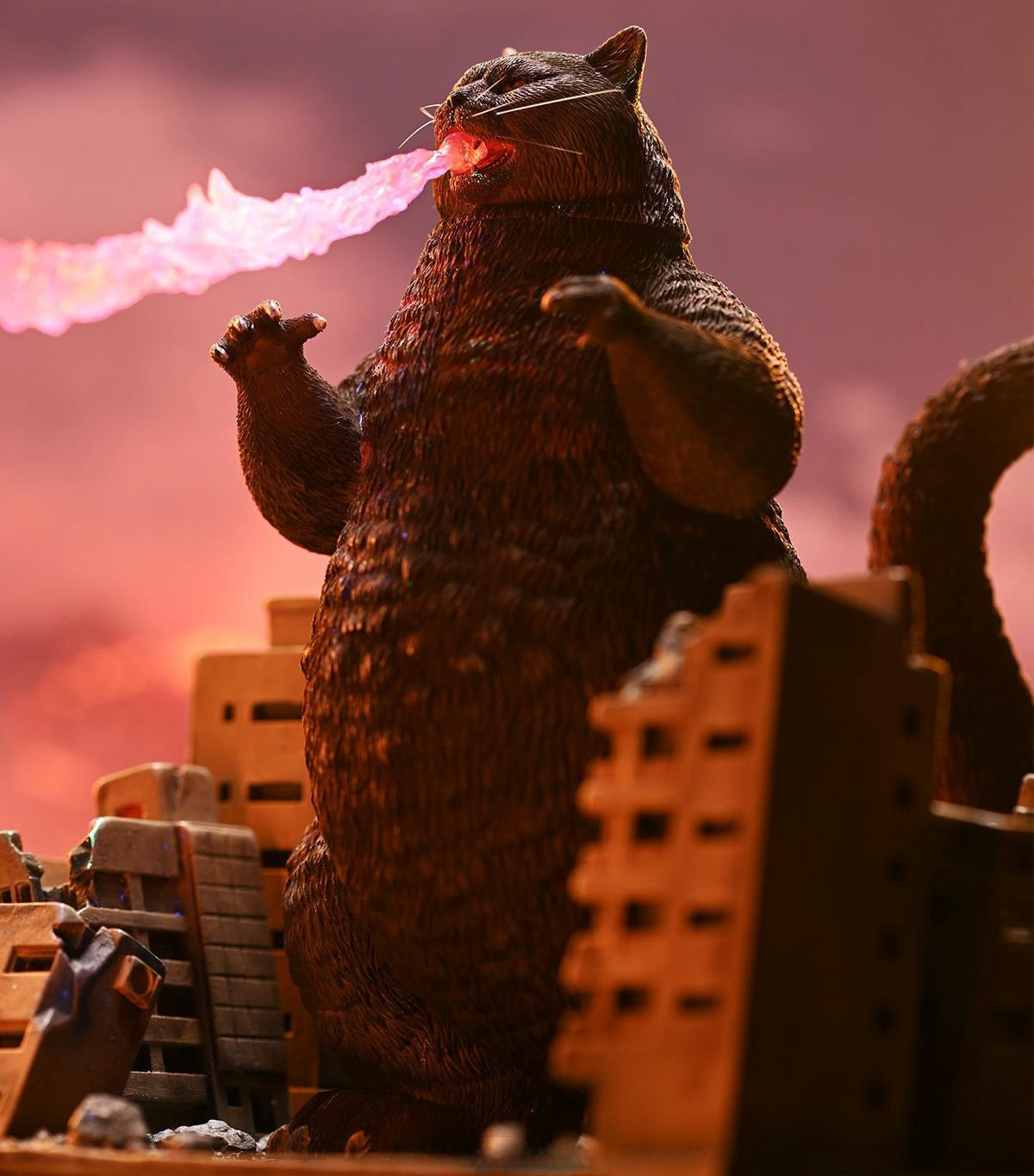 JXK JXK226B Black Meowzilla Expertly Hand-Painted, Lifelike Animal Figurine