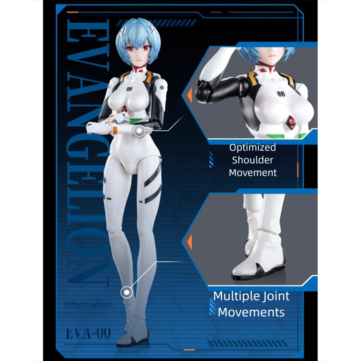 Blokees Neon Genesis Evangelion Miracle Edition Rei Ayanami Combat Suit Action Figure
