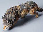 JXK Collectible Wolf Figure: North American Gray Wolf, Expertly Hand-Painted, Lifelike, Safe Resin, 1:6 Scale Miniature Animal Figurine