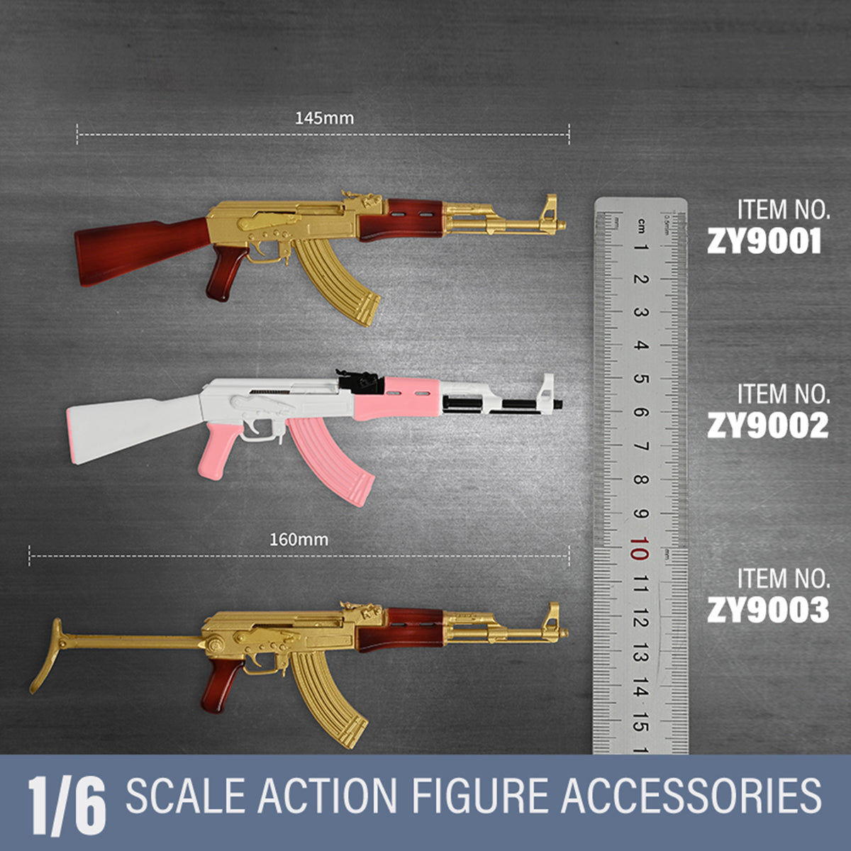 ZYTOYS, AK47 Assault Rifle/P90 WWII Gun Rifle Weapon Gun Model Doll Accessory for 12-inches Action Figurine