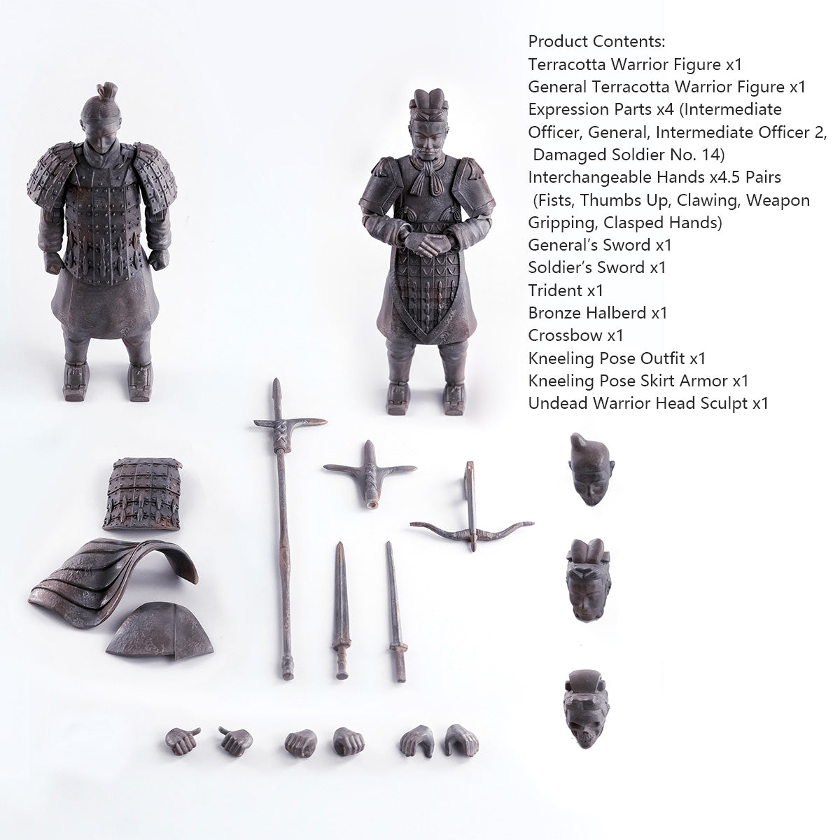 KEEPGOING Palm-sized Qin Dynasty: Terracotta Army 2.0 Grey Color (Deluxe Ver.) 1/12 Scale Action Figure