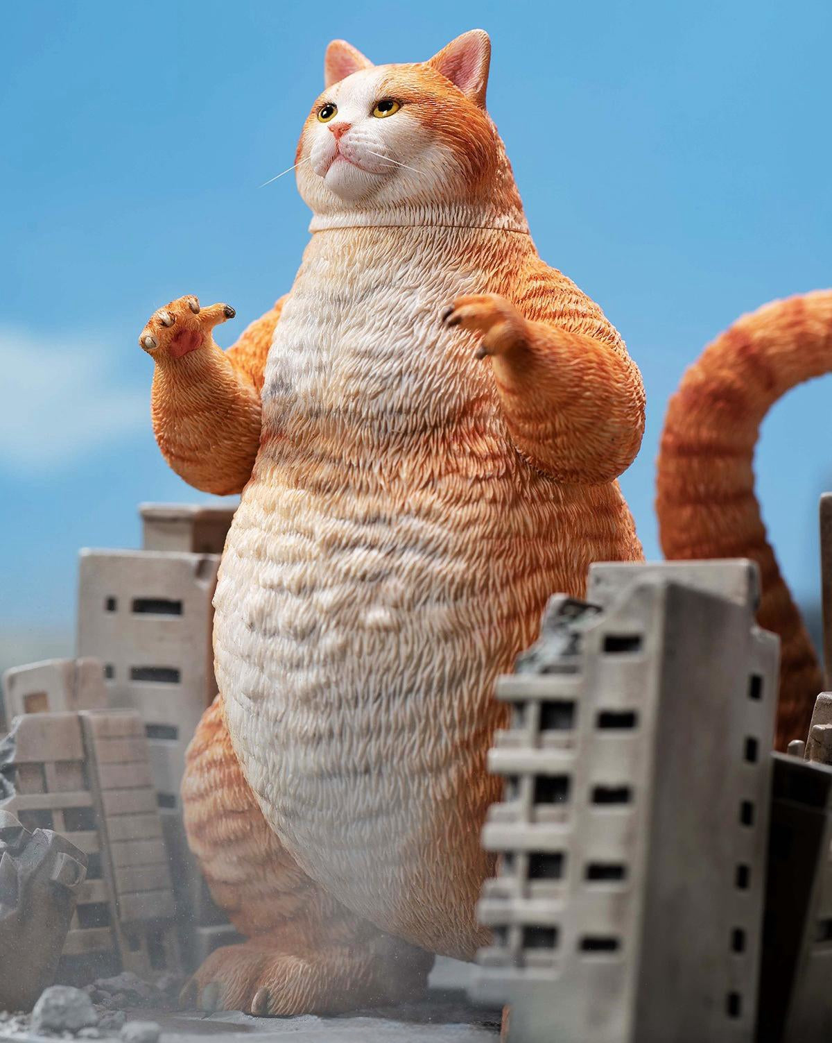 JXK JXK226A Orange Meowzilla Expertly Hand-Painted, Lifelike Animal Figurine