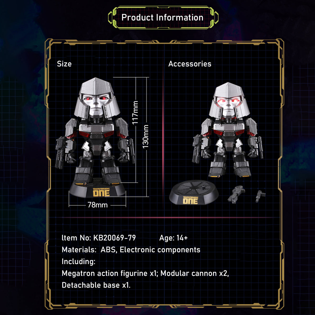 KillerBody Transformers One G1 Series Megatron Action Figure