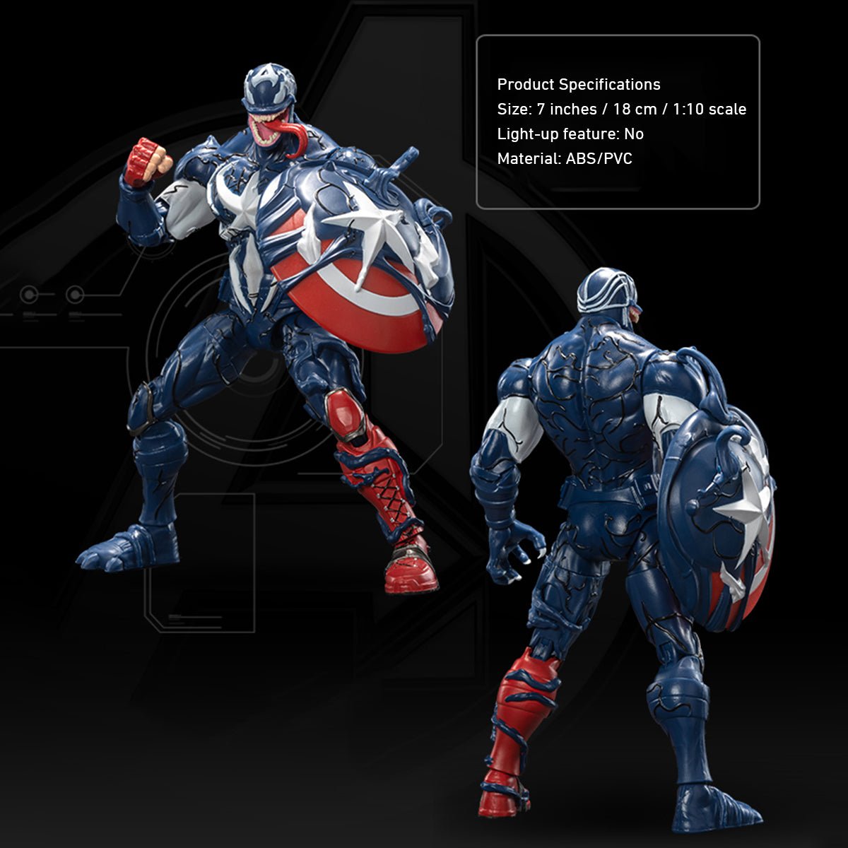 Only Shipped to the US) ZD Toys 1/10 Venomized Capt. America Action F