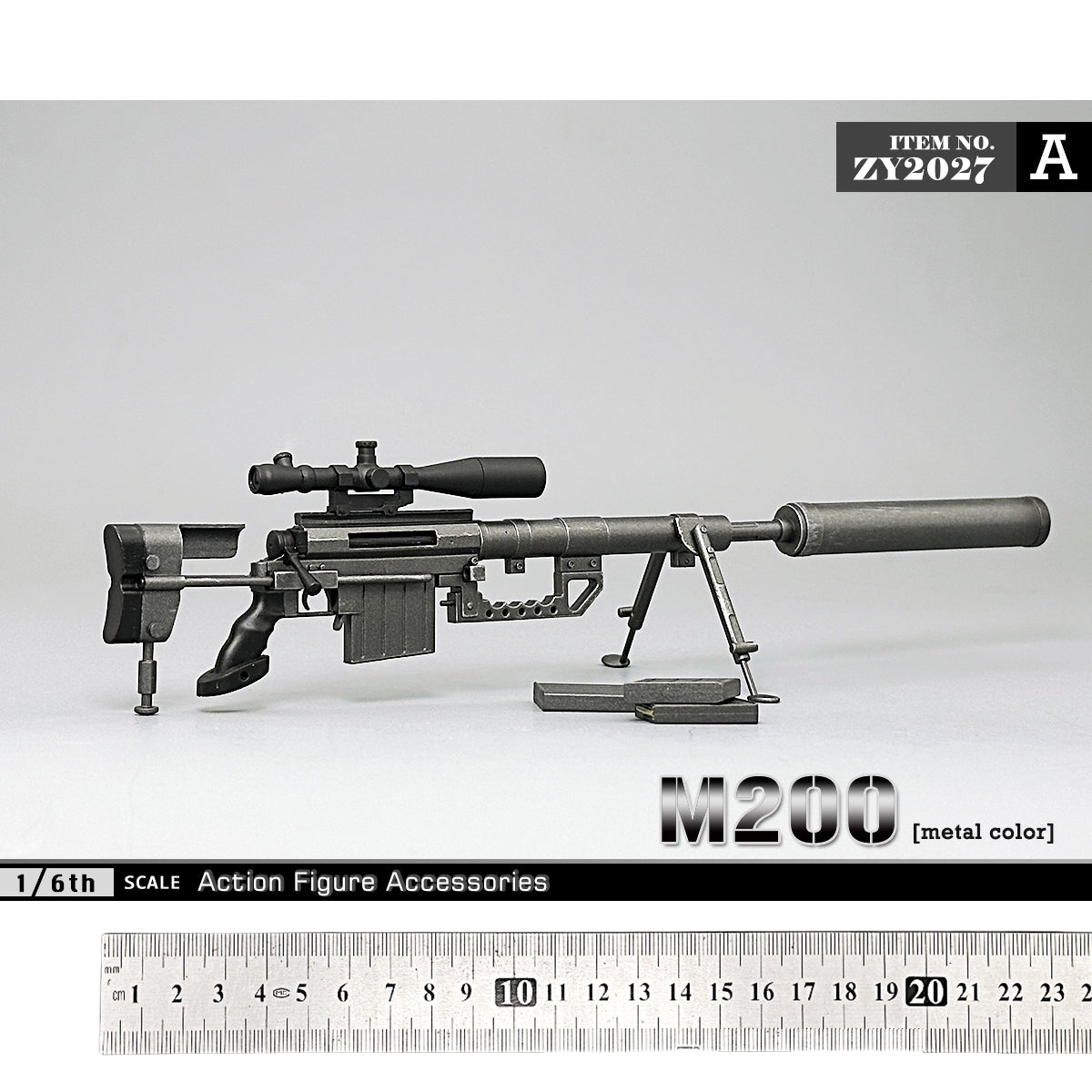 ZYTOYS, Sniper Rifle M200 Weapon Model, Doll Accessory for 12-inches A