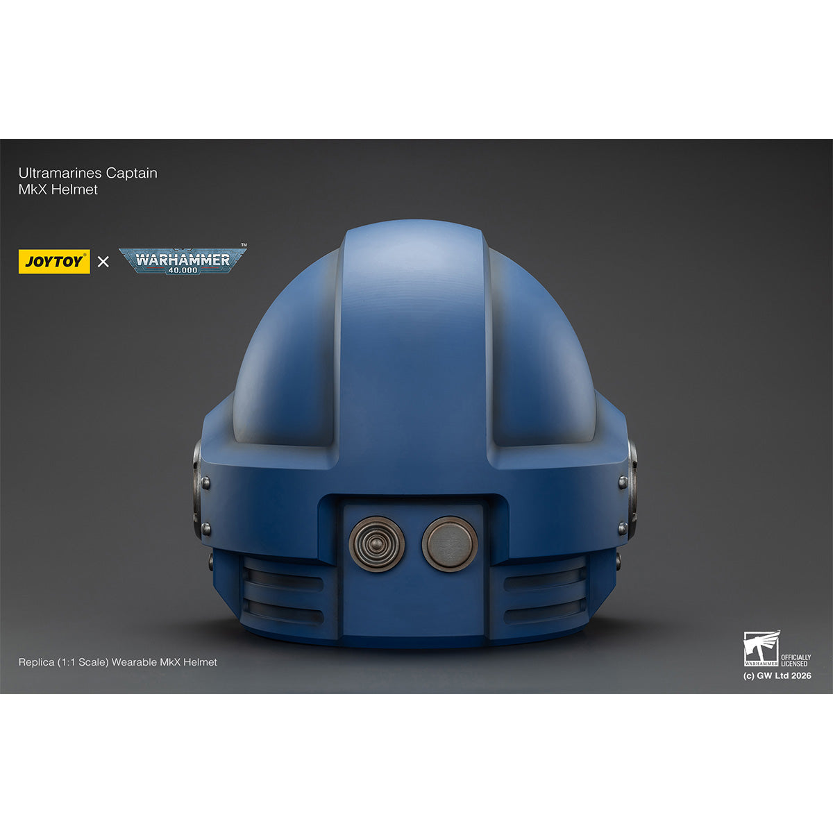 JOYTOY Warhammer 40K Ultramarines Captain MkX Helmet & Display Stand 1/1 Scale