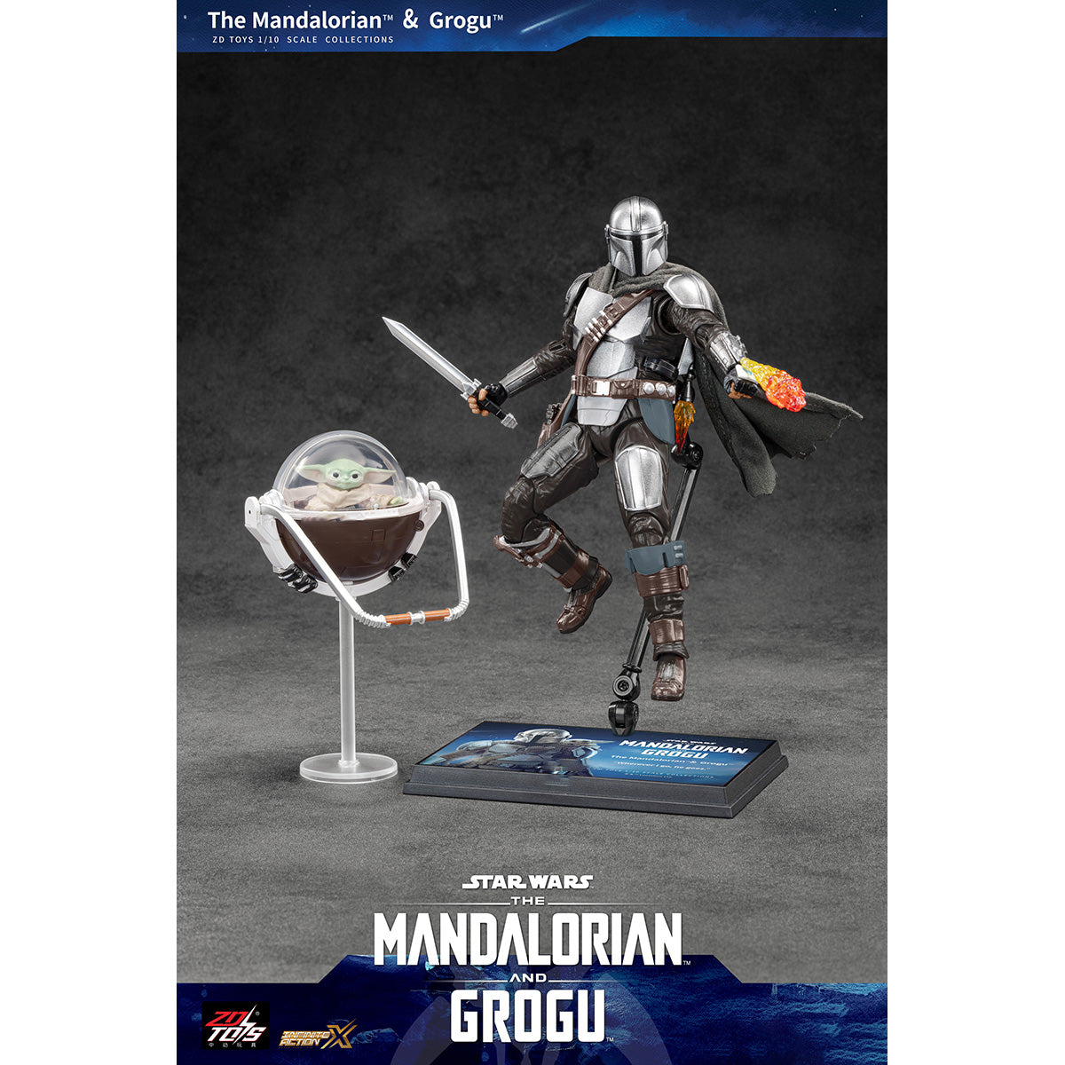 ZD Toys Star Wars The Mandalorian and Grogu 1/10 Scale Action Figure Set