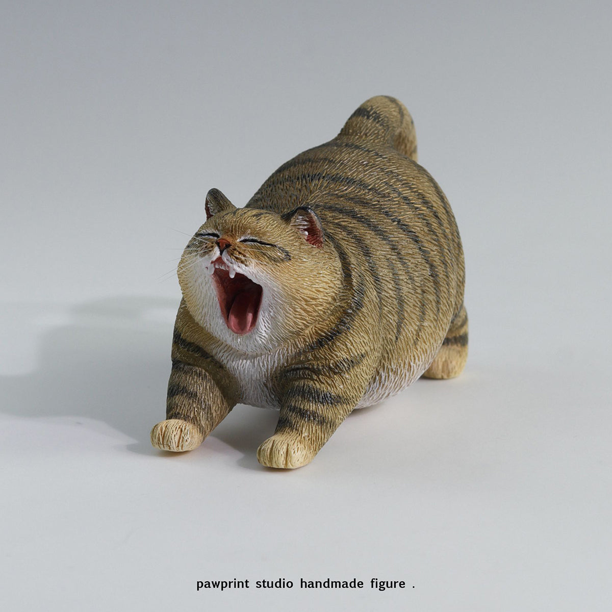 Pawprint Studio Handmade x Double one Yawning Cat Collectible Animal Figurine