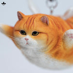 JXK Cat Angel Statue JXK383 Winged Feline Figure with Metal Stand Realistic Animal Collectible for Home Office Desk Decor