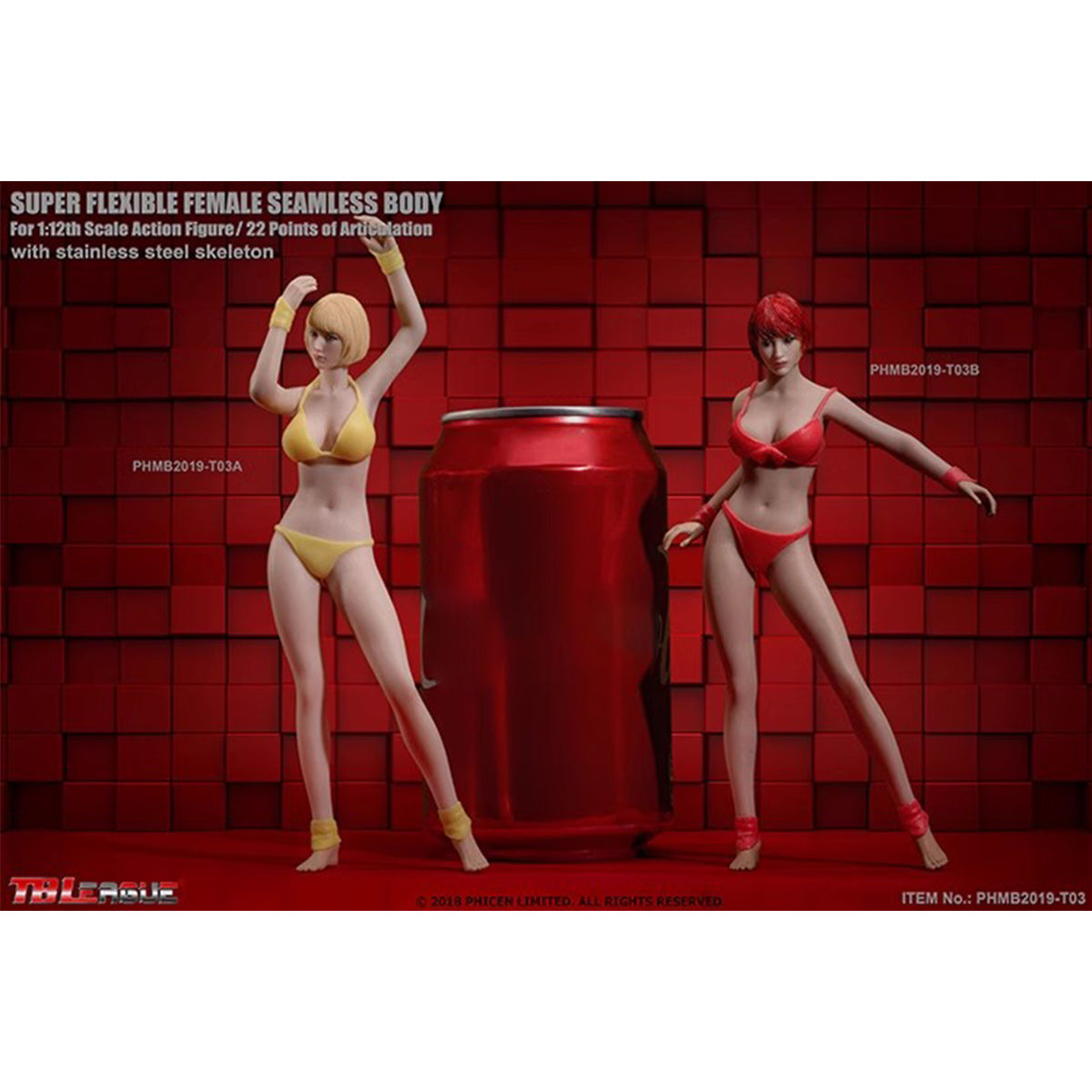 TBLeague, Seamless Steel Skeleton Female Eropean & Proportions/Anime/Asian Body Type with Head Sculpt, Action Figures Body