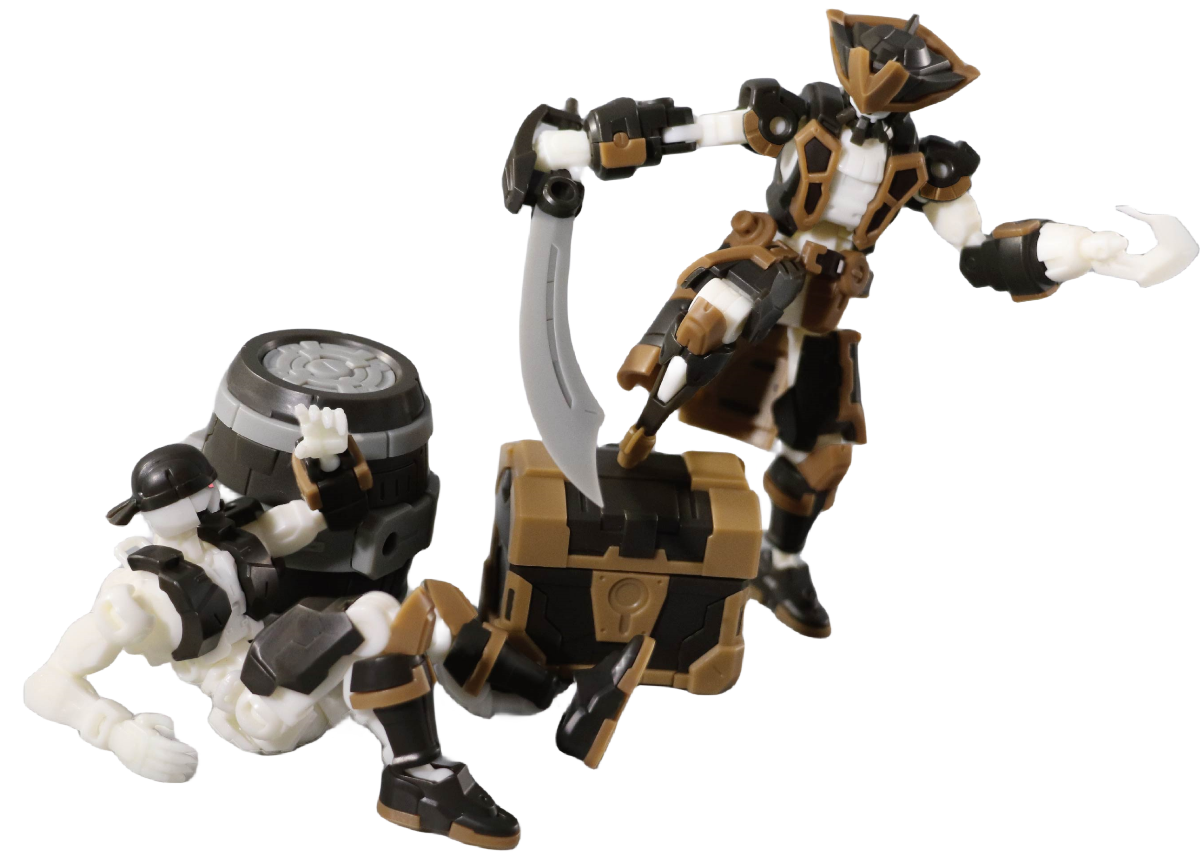 HiPlay FIFTYSEVEN Plastic Model Kits: Armoreo Puppet - MR.J Pirate Captain 1:24 Scale Collectible Action Figures (MR.J)