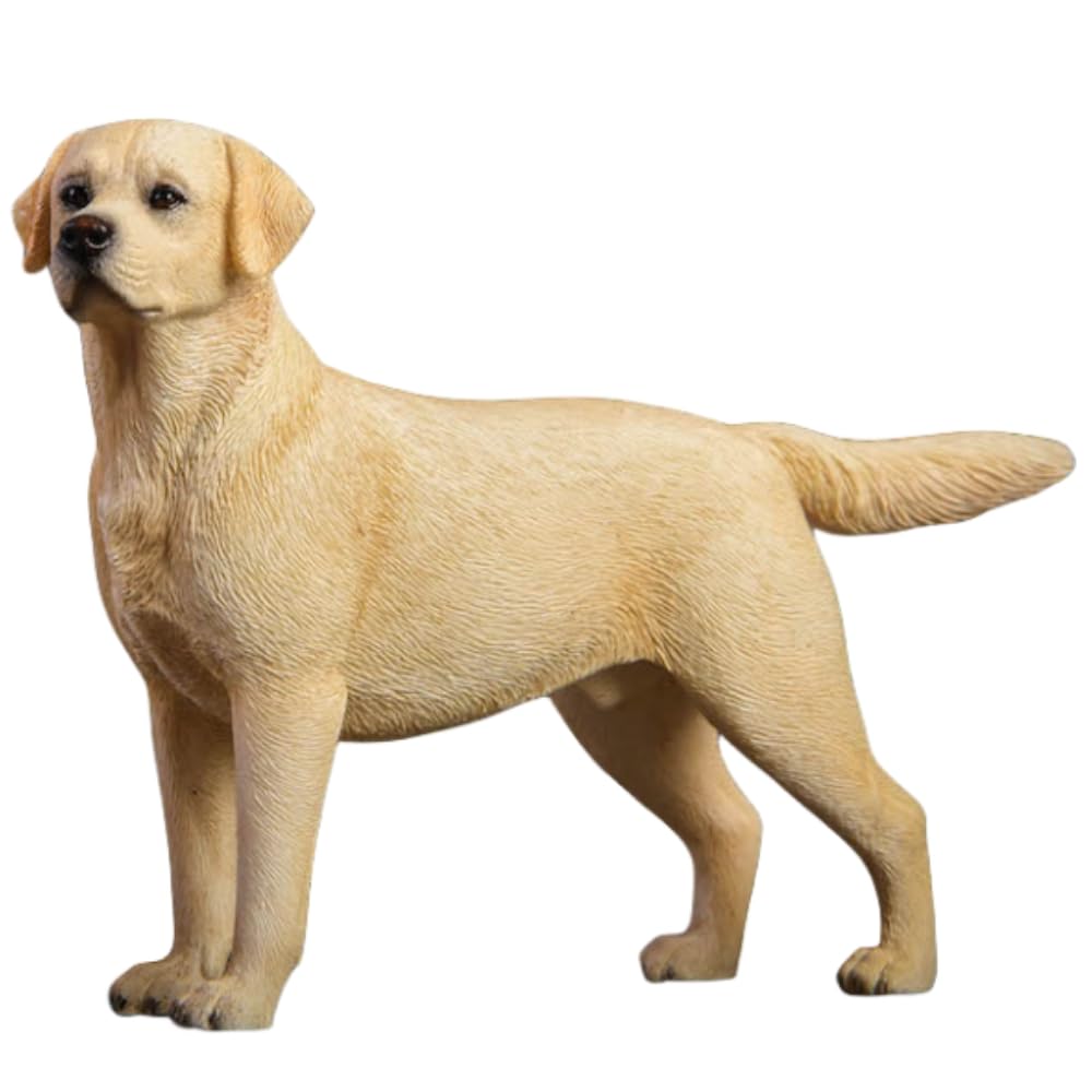 HiPlay JXK Collectible Dog Figure: Labrador, Expertly Hand-Painted, Lifelike, Safe Resin, 1:12 Scale Miniature Animal Figurine