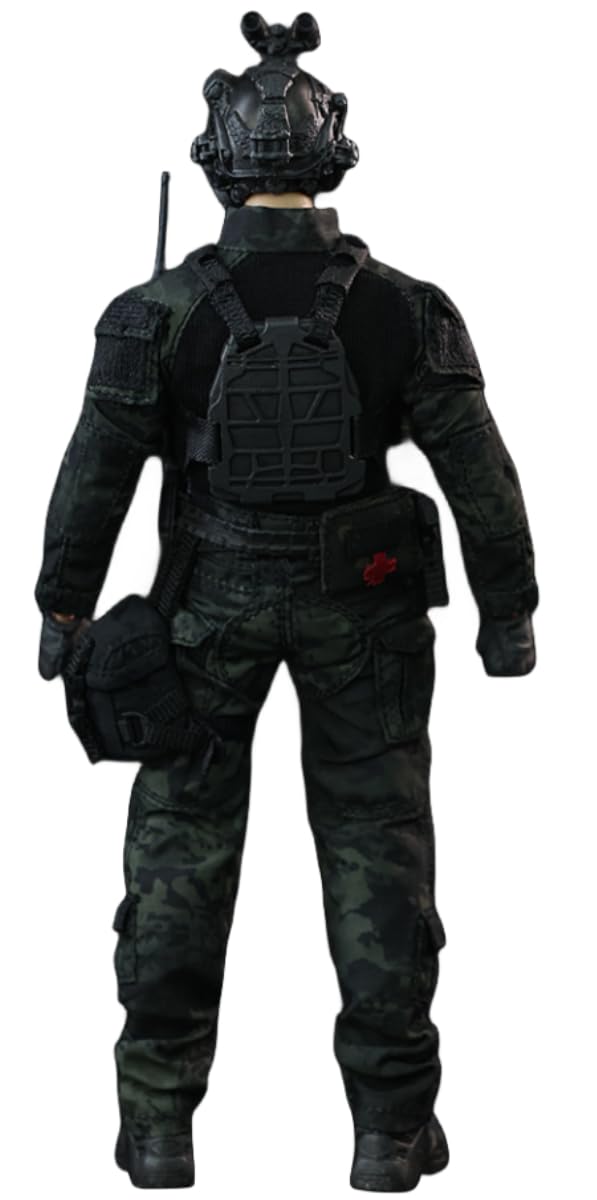 HiPlay HASUKI Male Collectible Figure: Black Ops, Military Style, 1:12 Scale Miniature