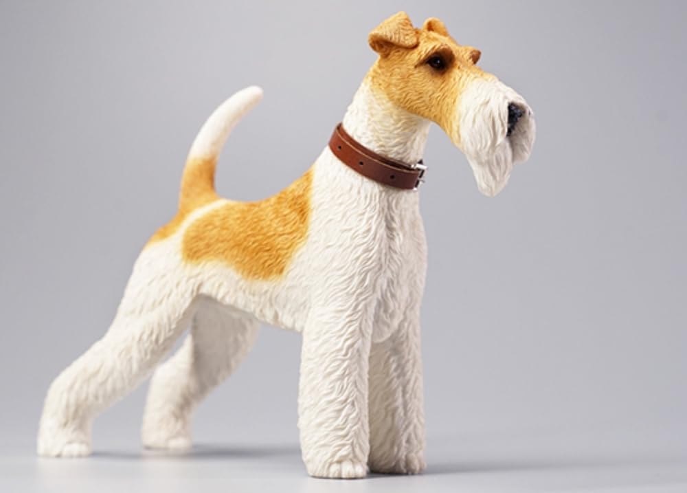 HiPlay JXK Collectible Fox Figure: Foxterriers, Expertly Hand-Painted, Lifelike, Safe Resin, 1:6 Scale Miniature Animal Figurine