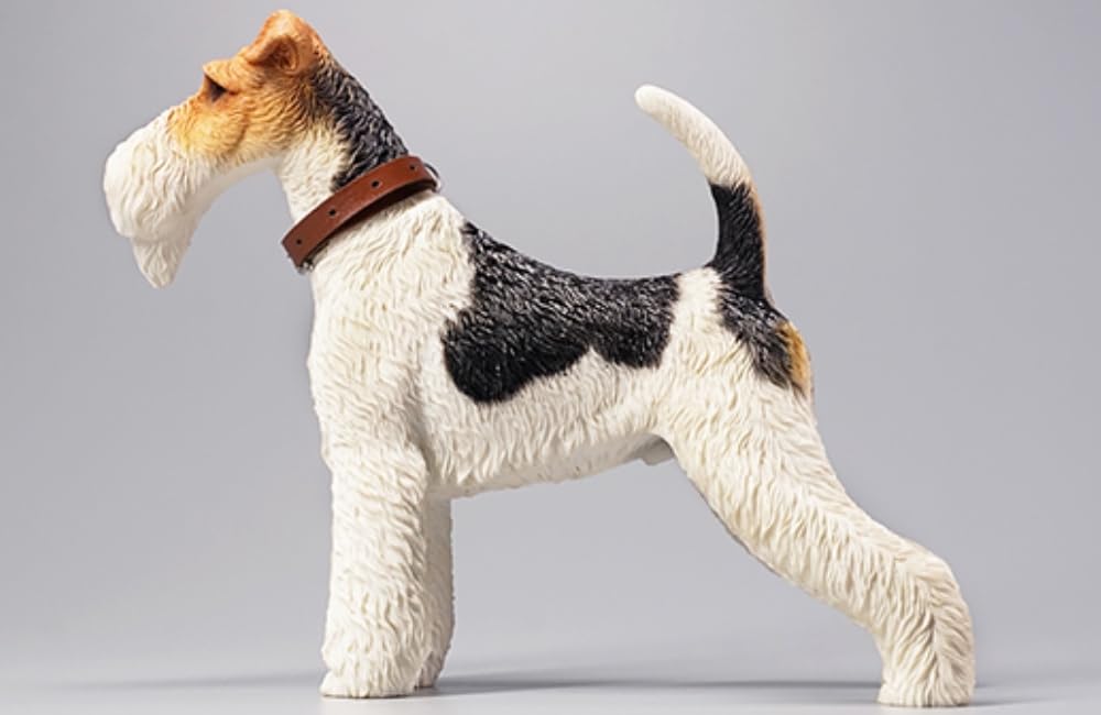 HiPlay JXK Collectible Fox Figure: Foxterriers, Expertly Hand-Painted, Lifelike, Safe Resin, 1:6 Scale Miniature Animal Figurine