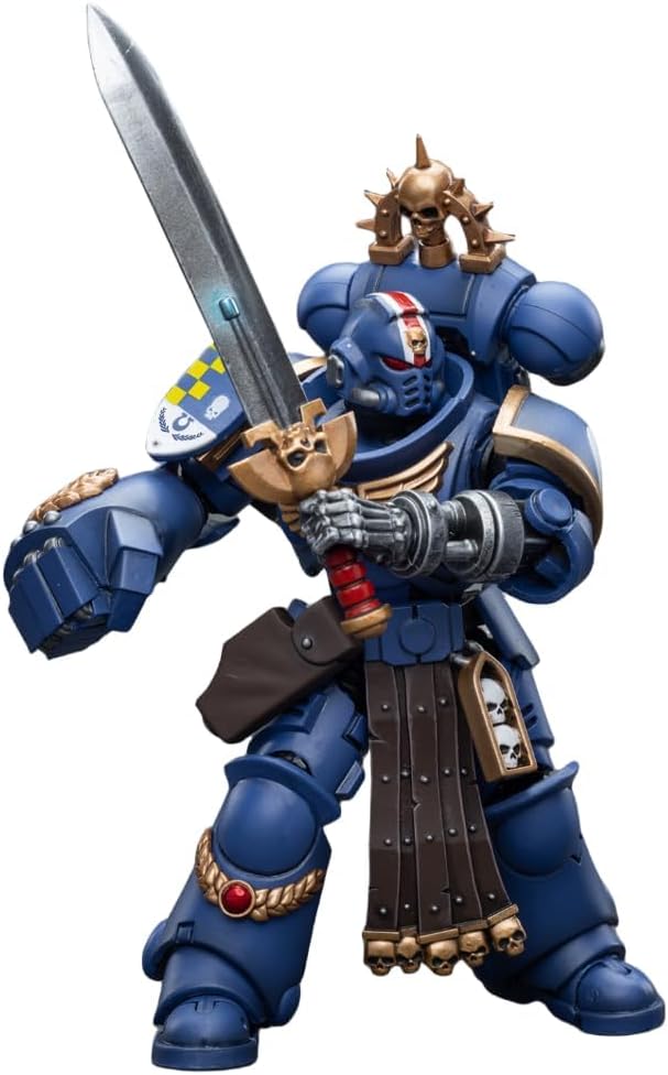 HiPlay JoyToy Warhammer 40K Collectible Figure: Ultramarines Lieutenant with Power Fist 1:18 Scale Action Figures (Ultramarines Lieutenant with Power Fist)