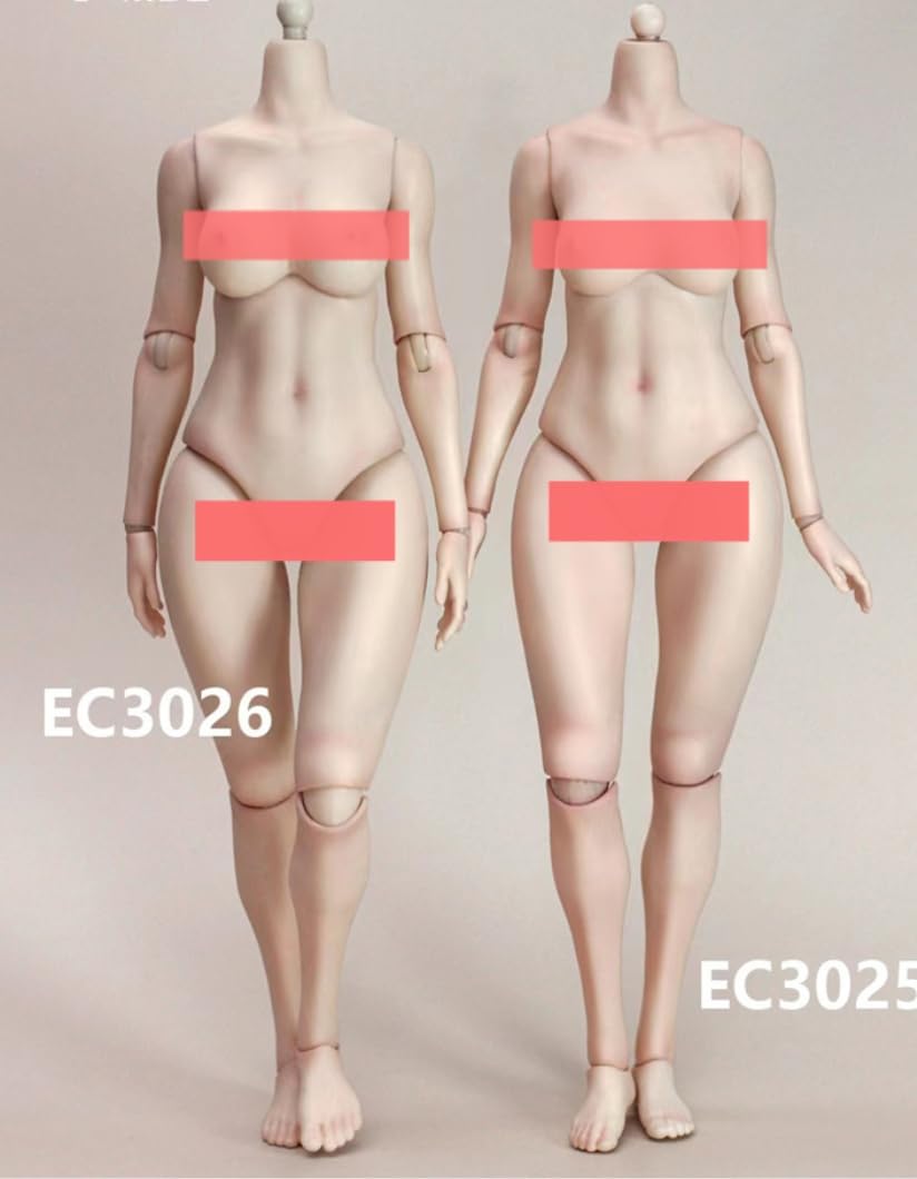 Figurine articulée féminine True1Toys échelle 1:6 - Corps grand et rond, peau claire, poitrine généreuse EC3026A