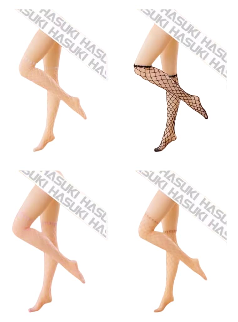 Hasuki Collectible Action Figure's Clothes: Small Net White Fishnet Stockings for 1:6 Scale Flexible Figure