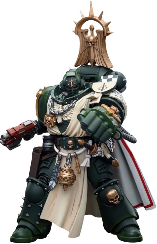 HiPlay JoyToy Warhammer 40K Collectible Figure: Dark Angels Master with Power Fist 1:18 Scale Action Figures JT7691