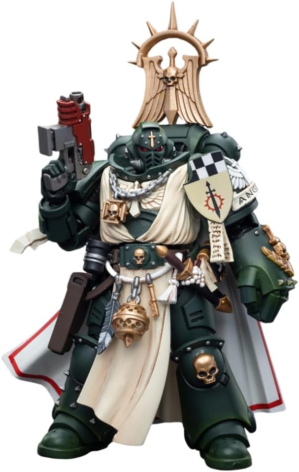 HiPlay JoyToy Warhammer 40K Collectible Figure: Dark Angels Master with Power Fist 1:18 Scale Action Figures JT7691