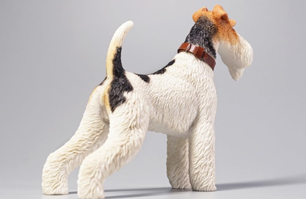 HiPlay JXK Collectible Fox Figure: Foxterriers, Expertly Hand-Painted, Lifelike, Safe Resin, 1:6 Scale Miniature Animal Figurine