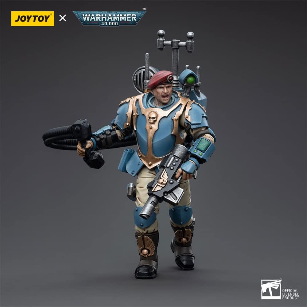 (Only Shipped to the DE) JoyToy Warhammer 40K 1/18 Scale Astra Militarum Tempestus Scions Command Squad 55th Kappic Eagles Vox Operator Action Figure