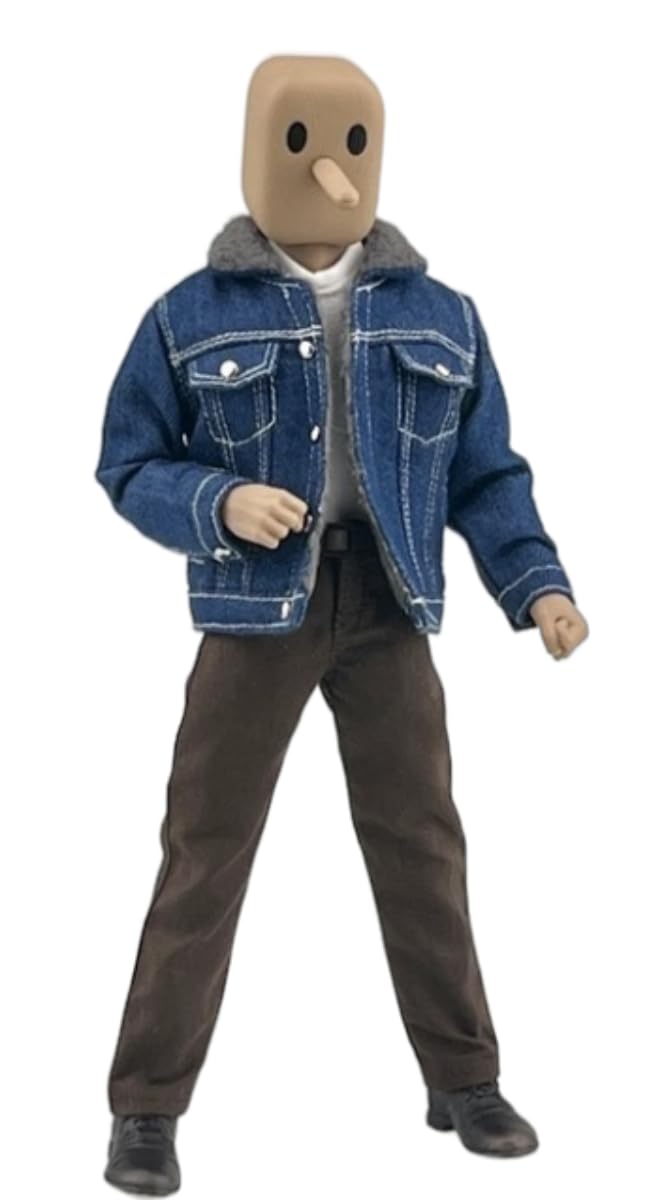 1/12 Scale Figure Doll Clothes: Lamb Down Denim Jacket Collectible Accessory