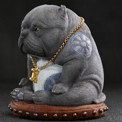 HiPlay JXK Collectible Dog Figure: Street Fighter Dog, 1:12 Scale Miniature Animal Figurine