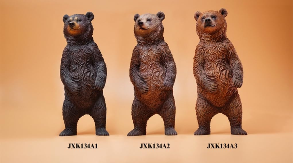 HiPlay JXK Collectible Bear Figure: Little Brown Bear, Expertly Hand-Painted, Lifelike, Safe Resin, 1:6 Scale Miniature Animal Figurine