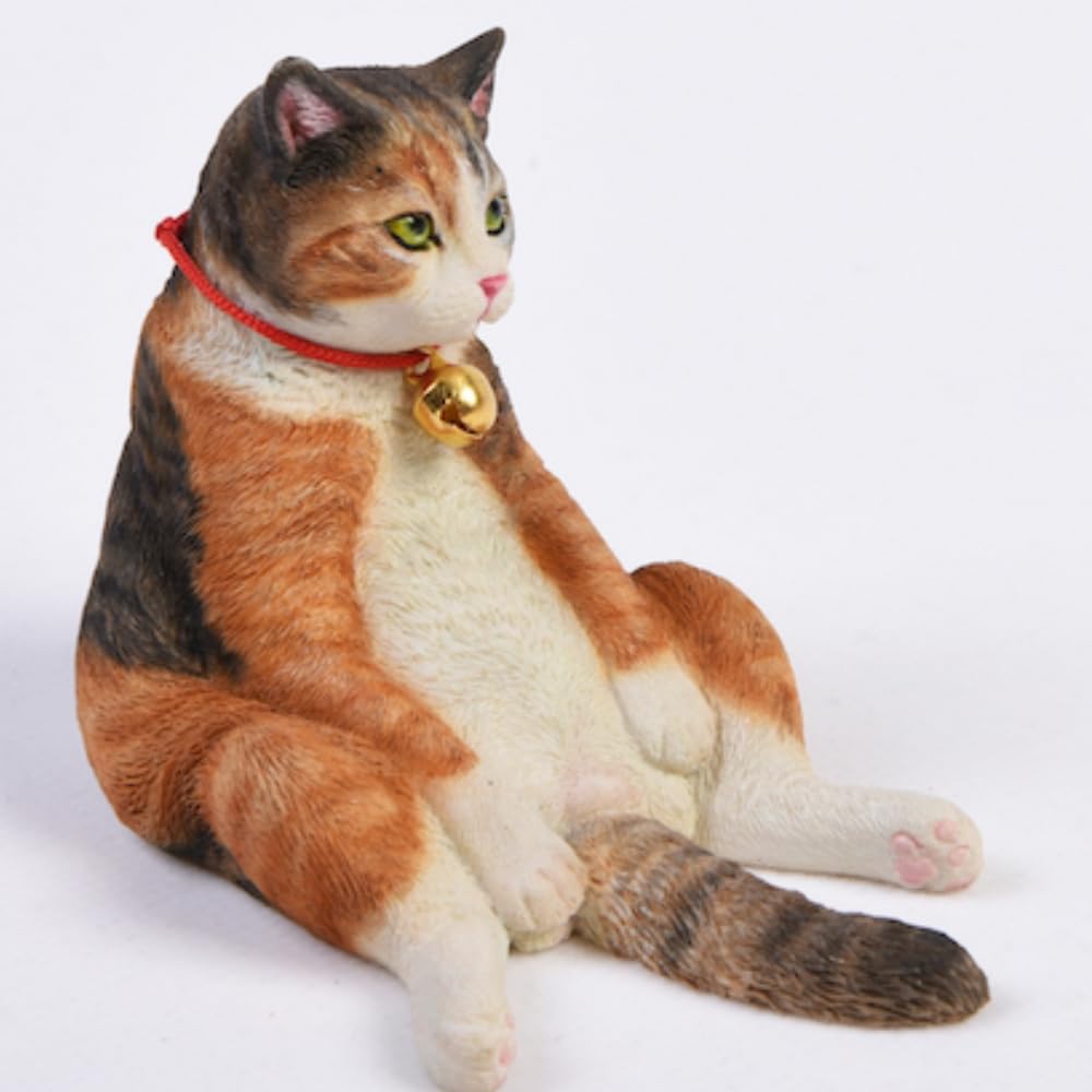 HiPlay JXK Collectible Cat Figure: American Shorthair, Expertly Hand-Painted, Lifelike, Safe Resin, 1:6 Scale Miniature Animal Figurine