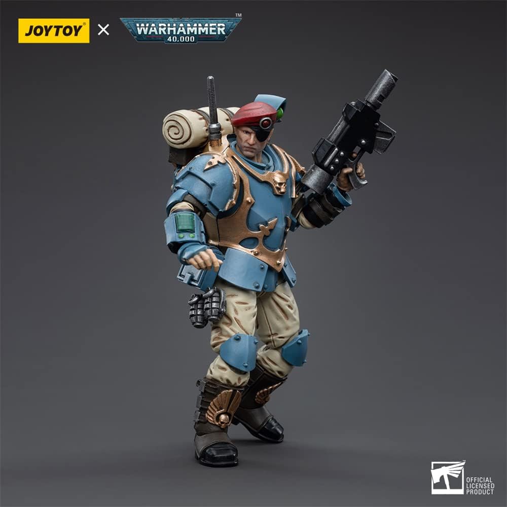 (Only Shipped to the DE) JoyToy Warhammer 40K 1/18 Scale Astra Militarum Tempestus Scions Command Squad 55th Kappic Eagles Banner Bearer Action Figure